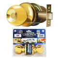 "Chronos" Passage Polished Brass Finish, Door Lever Lock Set Knob Handle Set - DSD Brands