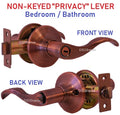 Constructor PRELUDE Privacy Door Lever Handle Lockset for Bedroom or Bathroom Antique Copper Finish
