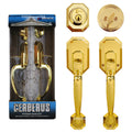 "Cerberus" Entry Hand Set Door Lock Lever,  Polished Brass Finish, Door Lock Lever Handle Set - DSD Brands