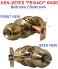 Constructor CHRONOS Privacy Knob Handle Door Lock Set For Bedroom or Bathroom Antique Bronze Finish