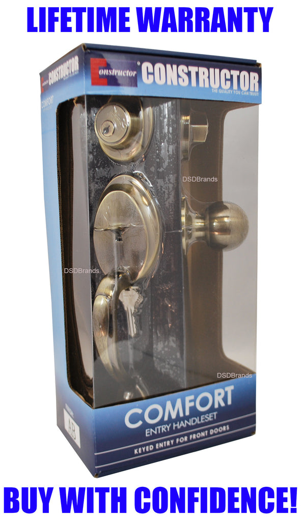 "Comfort" Entry Lock Set with Door Lever Handle, Antique Bronze Finish - DSD Brands