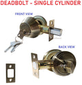 Constructor Deadbolt Antique Bronze Single Cylinder Door Lock Set