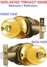 Constructor CHRONOS Privacy Door Knob Handle Lock Set for Bedroom or Bathroom Polished Brass Finish