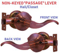 Constructor PRELUDE Passage Door Lever Handle Lockset for Hallway or Closet Antique Copper Finish