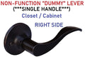 Constructor Prelude Oil Rubbed Bronze Dummy Right Lever Door Lock with Knob Handle