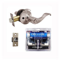 "Prelude" Privacy Lever Door Lock with Knob Handle Lockset, Satin Nickel Finish - DSD Brands