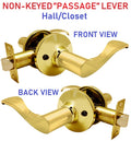 Constructor Prelude Polished Brass Passage Lever Door Lock with Knob Handle
