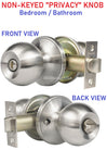 Constructor CHRONOS Privacy Door Knob Handle Lock Set for Bedroom or Bathroom Satin Nickel Finish